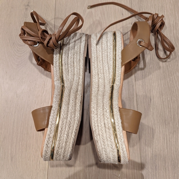 Women's Tan and Brown Espadrille Sandals - Picture 8 of 13